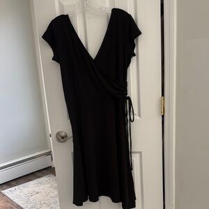 Chadwicks Black Wrap Midi Dress